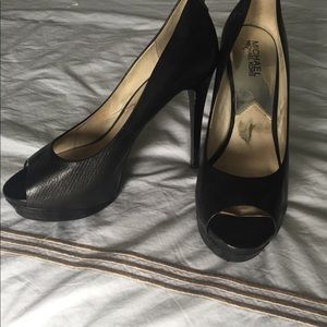 Michael Kors Black Peep Toe Pumps